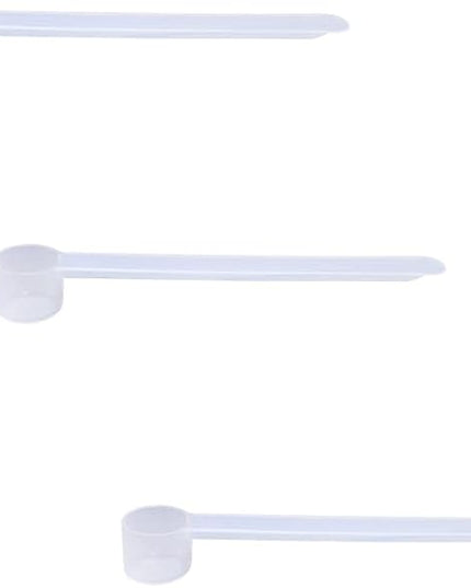 Plastic Measuring Scoop, (2.5 cc | 1/2 teaspoon | 2.5 mL) Long Handle Spoons for Powders, Granules, Coffee, Pet Food, Baking Supplies, Protein and Other Dry Goods, BPA Free (Set of 3)
