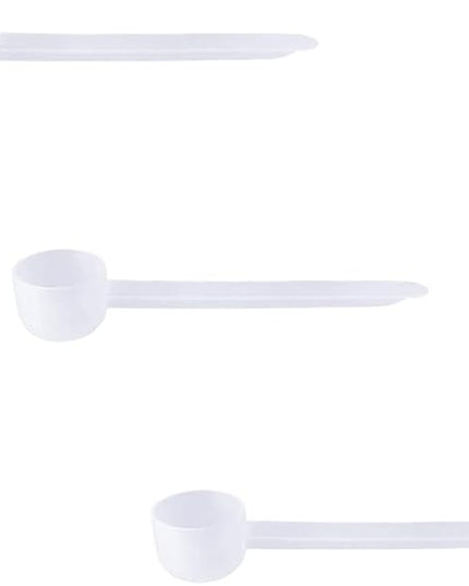 Plastic Measuring Scoop, (BOWL 10 cc | 2 teaspoon | 10 mL) Long Handle Spoons for Powders, Granules, Coffee, Pet Food, Baking Supplies, Protein and Other Dry Goods, BPA Free (Set of 3)