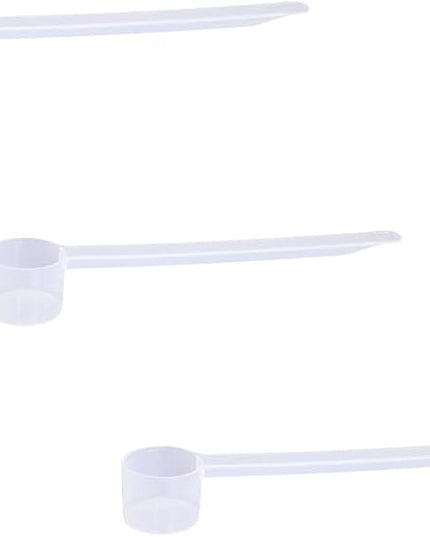 Plastic Measuring Scoop, 1/2 Tablespoon (7.5 cc | 1.5 tsp | 7.5 mL) Long Handle Spoons for Powders, Granules, Coffee, Pet Food, Baking Supplies, Protein and Other Dry Goods, BPA Free (Set of 3)