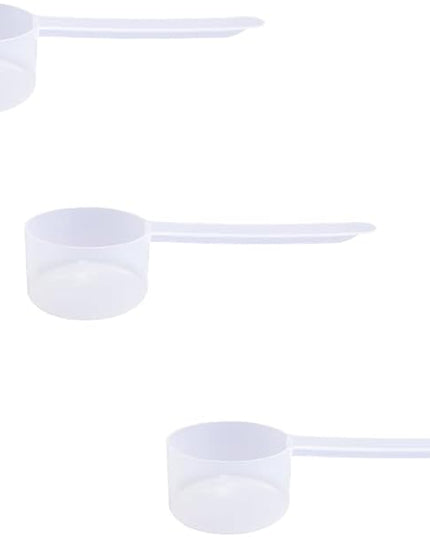 Plastic Measuring Scoop, (43 cc | 1.5 Oz. | 43 mL) Long Handle Spoons for Powders, Granules, Coffee, Pet Food, Baking Supplies, Protein and Other Dry Goods, BPA Free (Set of 3)