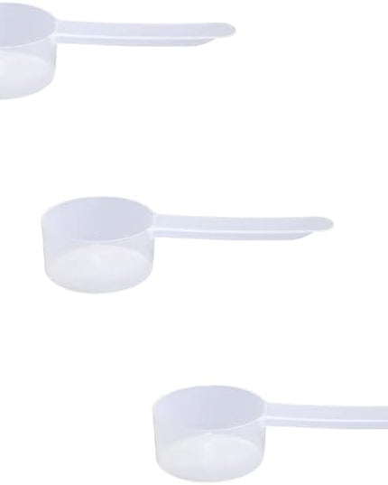 Plastic Measuring Scoop, 4 teaspoon (20 cc | 20 mL) Long Handle Spoons for Powders, Granules, Coffee, Pet Food, Baking Supplies, Protein and Other Dry Goods, BPA Free (Set of 3)
