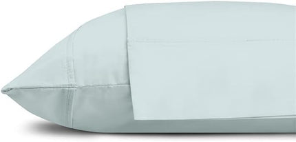 Linen Home 100% Cotton Percale Pillowcases King Size, Blue Duck Egg, 2 Pieces of Pillow Case, Crisp and Cool Strong Bed Linen, 20 inches X 40 inches