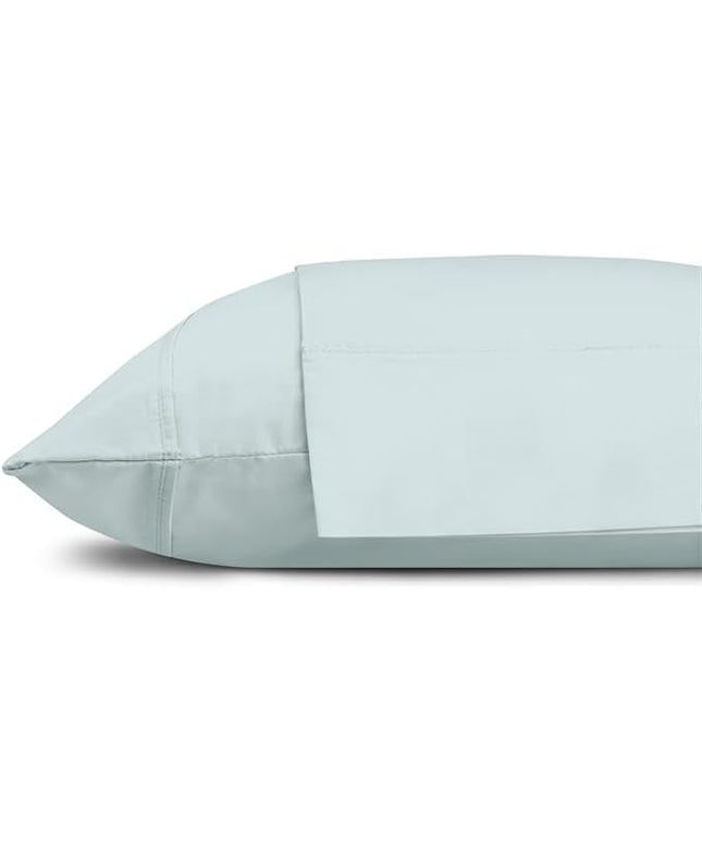 Linen Home 100% Cotton Percale Pillowcases King Size, Blue Duck Egg, 2 Pieces of Pillow Case, Crisp and Cool Strong Bed Linen, 20 inches X 40 inches