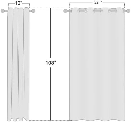 NICETOWN Room Darkening Curtains 108 inch Length - Grommet Thermal Insulated Window Treatments Solid Panels for Living Room/Bedroom/Villa, Stone Blue, W52 x L108, 1 Pair