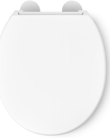KOHLER 25876-0 Hyten 3" Height, Elevated Soft Close Round Toilet Seat, Contoured Seat with Grip-Tight Bumpers, Quick-Attach Hardware, White