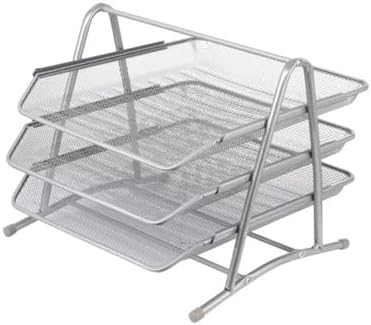 Metal Three-Tier Desk File Organizer, Stylish Data Tray Storage Rack for Office Supplies, Drawer Style Black File Holder, Perfect for Home & Office Organization