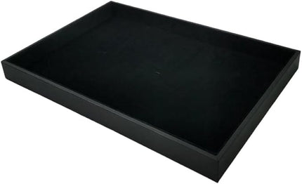 Jewelry Tray Black Velvet Stackable Jewelry Display Tray Storage Organizing Trays Empty Plate (13.78" L x 9.45" W x 1.18" H in) (1)