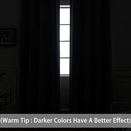 Yakamok Blackout Sliding Glass Door Curtains, Thermal Insulated Window Treatment Drapes for Patio Doors, Grommet Extra Wide Curtain Panels for Living Room, Bedroom (1 Panel, Black, 100W x 96L)