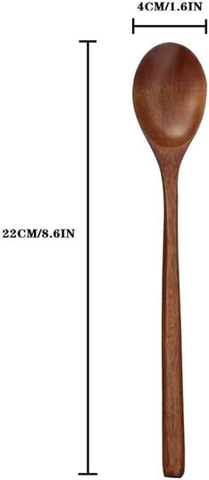 Long Handle Wooden Spoon For Mixing Coffee Tea Jam and Bath Salt In Kitchen, Environmentally Friendly Table Spoon, 8.6 Inches,4 Pieces…