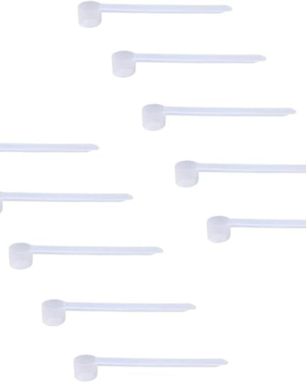 Plastic Measuring Scoop, 1/2 Teaspoon (2.5 cc | 2.5 mL) Long Handle Spoons for Powders, Granules, Coffee, Pet Food, Baking Supplies, Protein and Other Dry Goods, BPA Free (Set of 10)