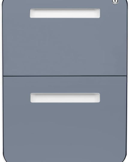 Laura Davidson Furniture Stockpile 2 Drawer Mobile File Cabinet with Lock - Under Desk Metal Filing Cabinet, Legal/Letter File Folders, Wheels and Stationary Feet, Pre-Assembled, Coastal Blue