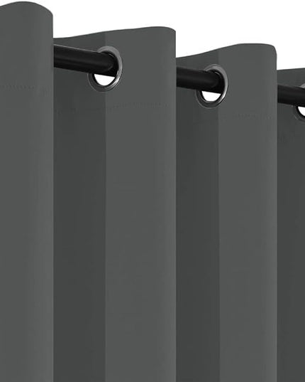 Yakamok Window Draperies Curtains Panels - Light Blocking Curtains, Grommet Top Small Drapes for Short Window/Basement(Dark Grey, 52Wx36L, 2 Panels)