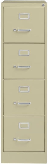 Pemberly Row 4 Drawers 52" Vertical Beige Metal Filing Cabinet Lockable Pre-Assembled Stationary Letter Size for Home, Office