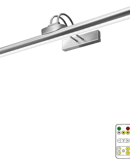 26" Wireless Picture Lights, Rechargeable Battery Art Display Light with Remote Control, Dimmable/Timer Off Dartboard Light, 3 Lighting Modes Full Metal Painting Display Lights (Nickel-1 Pack)