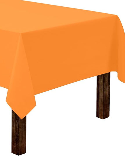 Gee Di Moda Rectangle Tablecloth - 60 x 84 Inch Orange Table Cloth for 5 Foot Rectangle Tables - Heavy Duty Washable Fabric - for Holiday Party, Dinner, Weddings, Baby Shower & Events