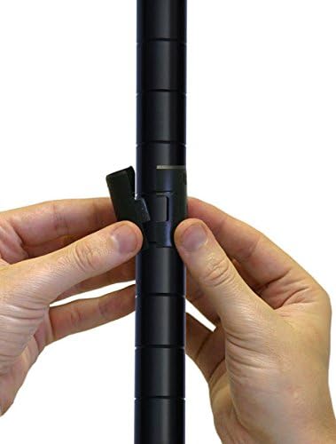 Omega 4 Tier Shelving Unit Heavy Duty NSF Wire Shelf Metal Large Storage Shelves Adjustable, Commercial Grade Steel Utility Layer Shelf Rack Storage,21L x 60W x 54H Inch Black