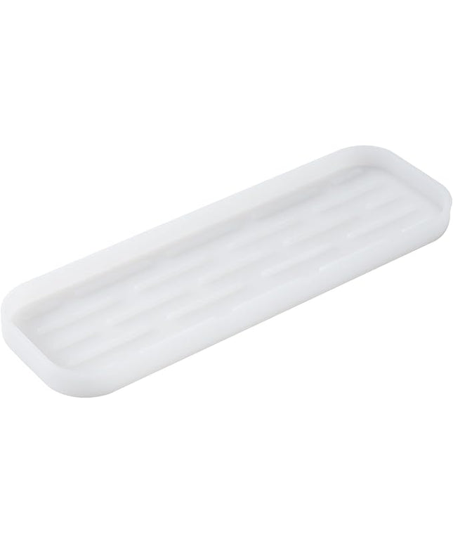Silicone Kitchen Sink Organizer Tray for Multiple Usage,Easy Clean Sponges Holder for Kitchen Bathroom Counter or Sink,Dish Soap Dispenser,Scrubber,Bottle,Cup Translucent 12" x 4”