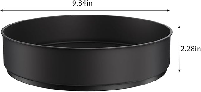 VAEHOLD Lazy Susan Stainless Steel Black Spice Rack Turntable for Pantry Cabinet - Decorative Trays Storage Containers Organizer for Kitchen Cabinet, Snacks, Bathroom (10 inches)