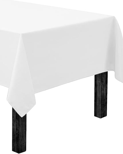Gee Di Moda Rectangle Tablecloth - 60 x 102 Inch White Table Cloth for 6 Foot Rectangle Tables - Heavy Duty Washable Fabric - for Holiday Party, Dinner, Weddings, Baby Shower & Events