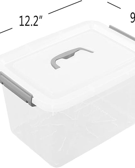 10 L Clear Plastic Storage Box, 6-Pack Storage Latch Box