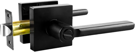 KAMOTA Privacy Door Levers, 1 Pack Matte Black Door Handles, Interior Keyless Door Lock, Left and Right Hand Reversible Doorknob, for Bed and Bathroom