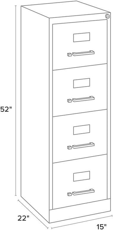 Scranton and Co 22" Deep 4 Drawer Letter File Cabinet in Putty, Fully Assembled