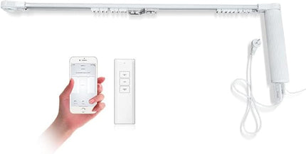 OlideSmart DIY WiFi Smart Automatic Curtain Motor Track System, Automatic Curtain Motor, Blinds Tracks, Length can be Customized (White, 7.2m)