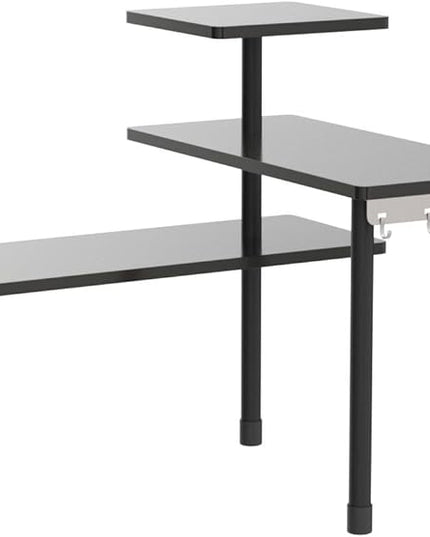 JayRex Countertop Corner Shelf, 3 Tier Shelf Moveable Organizer for Bathroom Counter, Make Up, Dresser Table, Desktop Shelf (Black)