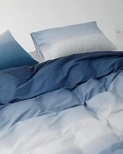 Houseri White and Blue Comforter Set Twin Gradient Blue Comforter Bedding Sets Twin Size, 3-blue Gradient, Twin(68''*90''-Comforter)