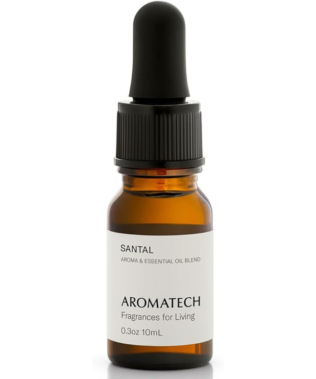 AromaTech Santal Aroma Essential Oil Blend: Luxury Hotel Inspired Aromatherapy with Amber, Vanilla, Cedar & Sandalwood for Ultrasonic Diffusers & Nebulizers - 0.3 fl oz, 10 mL