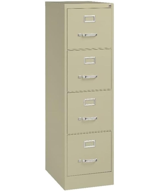 Scranton and Co 22" Deep 4 Drawer Letter File Cabinet in Putty, Fully Assembled