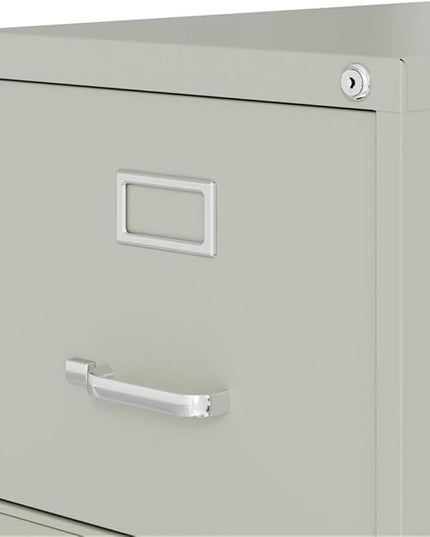 Scranton & Co 4-Drawer 22" Deep Letter Filing Cabinet in Black, Office Commercial Grade, Fully Assembled, Light Gray