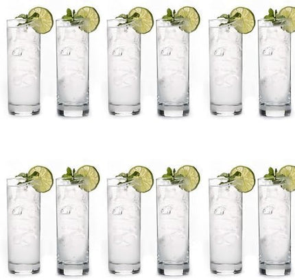LEMONSODA Premium Highball 12oz Glass Set - Elegant Tom Collins Glasses Set of 6, 12, and 48 Tall Drinking Water Glasses - Bar Glassware for Mojito, Whiskey, Cocktail (Set of 12)