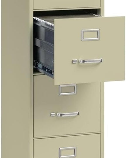 Scranton and Co 22" Deep 4 Drawer Letter File Cabinet in Putty, Fully Assembled