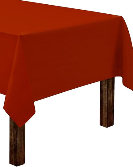 Gee Di Moda Rectangle Tablecloth - 60 x 102 Inch Burnt Orange Table Cloth for 6 Foot Rectangle Tables - Heavy Duty Washable Fabric - for Holiday Party, Dinner, Weddings, Baby Shower & Events