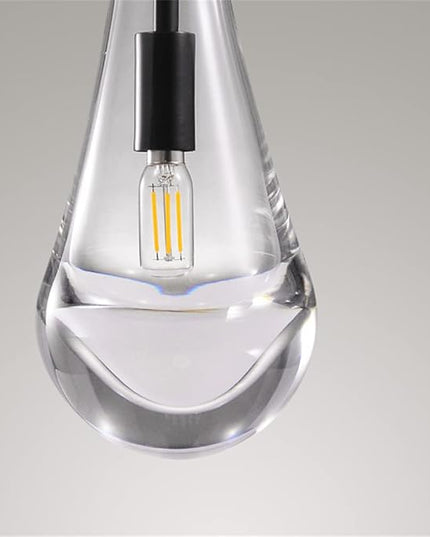 Raindrop Pendant Lights, Modern Black Pendant Lights for Kitchen Island, Dining Room Light Fixture Raindrop Chandelier, Chandelier for Living Room Hallway, Including The Bulb
