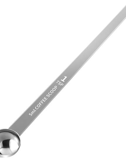1PCS 1 Teaspoon Coffee Scoop, 9" Long Handle Measuring Spoon, 1tsp (5 ml) Stainless Steel Scooper