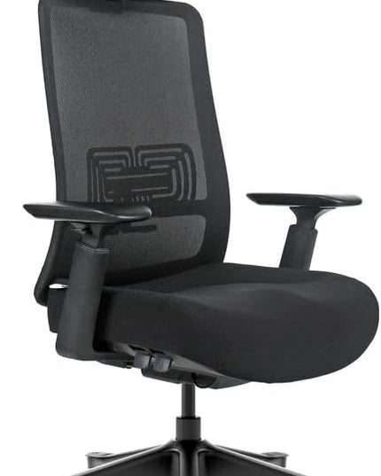 Mesh Office Chair with Headrest – Ergonomic Office Chair with Lumbar Support, Adjustable 3D Arms & Soft Seat – Holds Up to 330lbs (Black)