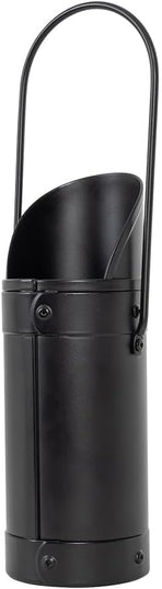 Modern Ember Match Stick Holder in Black | Decorative Metal Storage Bucket, Caddy, Basket for Long Matchsticks | Home Décor for Fireplace, Wood-Burning Stove, or BBQ Grill | Matches Not Included