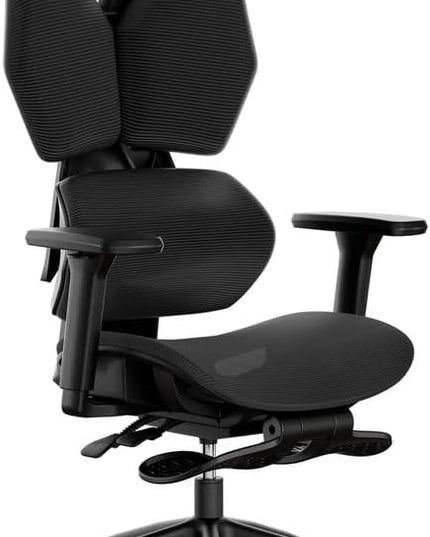 Mesh Office Chair – Ergonomic Office Chair with 4-Level Adjustable Lumbar Support, Headrest, 3D Armrest & Footrest – Holds Up to 290lbs (G-Howk-Pro -1)