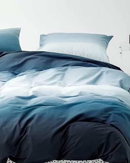 Houseri Blue White Comforter Set King Gradient Size Lake Bedding Sets Men Sea Sky Women Aesthetic Light and Dark 2-blue Gradient King(90''*104''-Comforter)