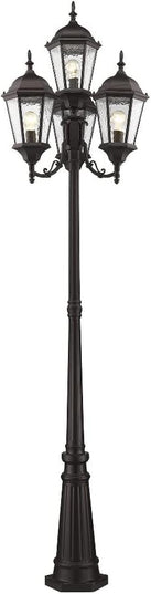 Livex Lighting 7557-07 Hamilton 4 Light Outdoor 4 Head Post, Bronze,25" x 24.5" x 28"
