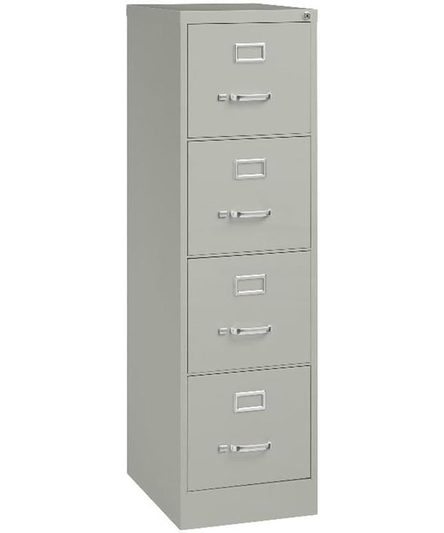 Scranton & Co 4-Drawer 22" Deep Letter Filing Cabinet in Black, Office Commercial Grade, Fully Assembled, Light Gray