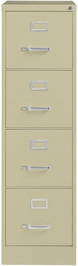 Scranton and Co 22" Deep 4 Drawer Letter File Cabinet in Putty, Fully Assembled