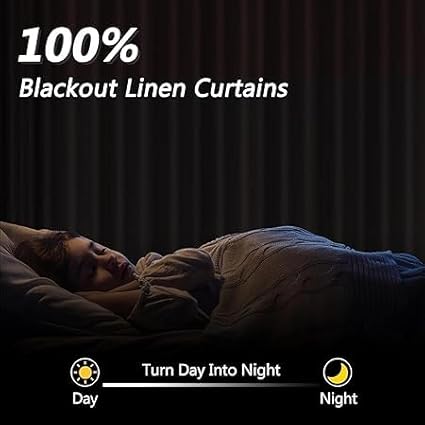Guken Orange Blackout Curtains 102 Inch Length 2 Panels Set for Living Room Bedroom Back Tab Thermal Insulated 100% Black Out Linen Drapes Room Darkening Window Curtains 102 Inches Long
