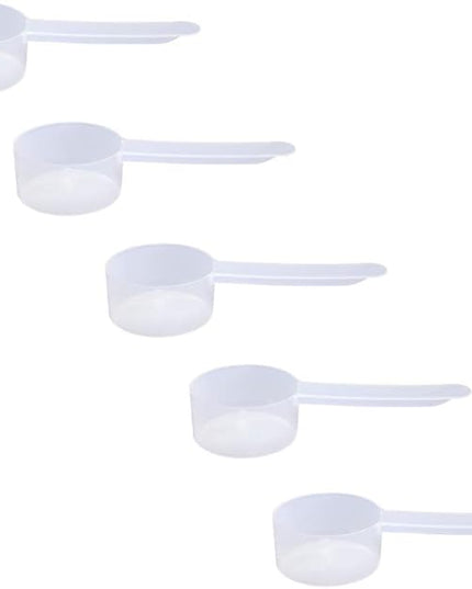 Plastic Measuring Scoop, 1.5 Tablespoon (23 cc | 23 mL) Long Handle Spoons for Powders, Granules, Coffee, Pet Food, Baking Supplies, Protein and Other Dry Goods, BPA Free (Set of 5)