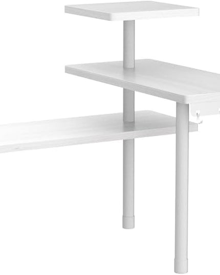 JayRex Bathroom Organizer Countertop Corner Shelf, 3 Tier Moveable Organizer for Make Up, Dresser Table, Desktop (White)