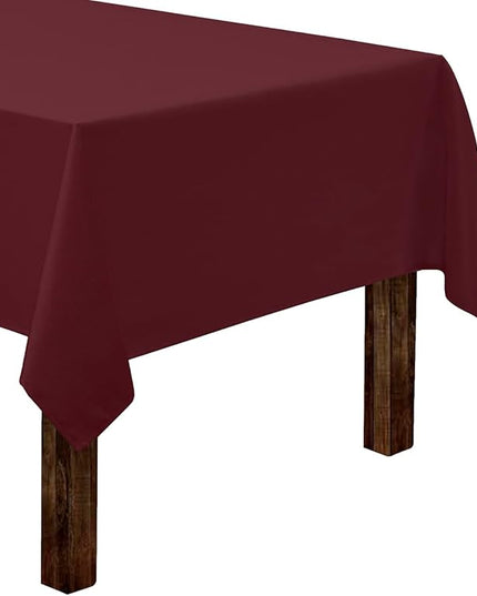 Gee Di Moda Rectangle Tablecloth - 60 x 102 Inch Burgundy Table Cloth for 6 Foot Rectangle Tables - Heavy Duty Washable Fabric - for Holiday Party, Dinner, Weddings, Baby Shower & Events