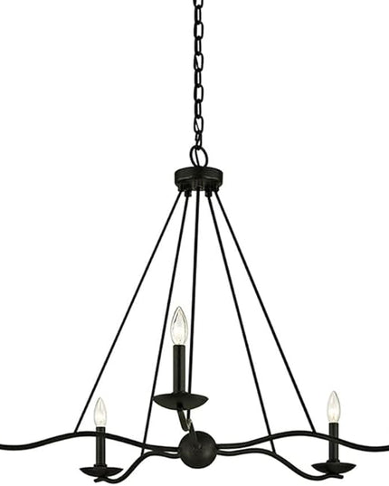 Troy Lighting F6305 Sawyer Five Light Chandelier, Forged Iron