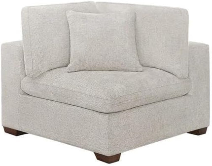 Modern Modular Corner Chair Upholstered Fabric Sofa Seat with Plush Cushions, Durable Frame, Neutral Color, Living Room & Lounge Furniture